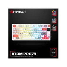 FANTECH Tastatura Mehanička Gaming MK917 RGB Atom PRO79 Wireless bela (Blue switch)