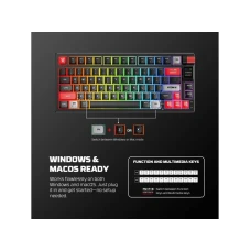 FANTECH Tastatura Mehanička Gaming MK917 RGB Atom PRO79 Wireless crna (Red switch)