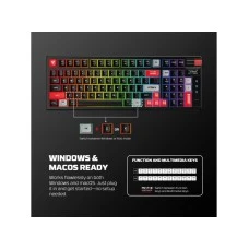 FANTECH Tastatura Mehanička Gaming MK918 RGB Atom PRO97 Wireless crna (Red switch)