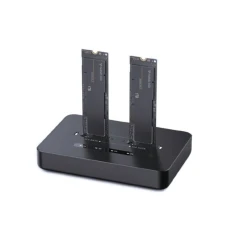 GEMBIRD DD2-U3M2 Gembird Desktop doking stanica sa dva USB Type-C M.2 NVME (i SATA) SSD ureðaja, crna