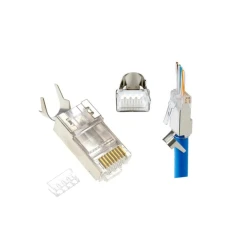 GEMBIRD LC-PTF7-01/100 Zasticeni modularni CAT7 prolazni utikac 15u pozlacen, FTP, SFTP, 100 kom.