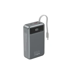 GEMBIRD PB20-PD65-LCD-01 Powerbank od 65W za brzo punjenje sa integrisanim kablovima, 20000 mAh
