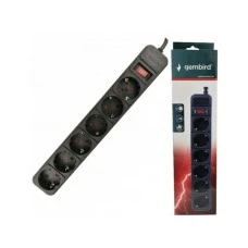 GEMBIRD Produžni kabl za zaštitom 6 utičnica 4.5 m (crni) - SPG-B-15