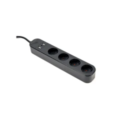 GEMBIRD TSL-PS-S4U-01 Gembird pametni produzni kabl sa USB punjenjem, 4 uticnice, 1,5m crni