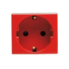 GEWISS GW20297 nemački standard utičnica 250V AC - za namenske linije - 2P + E 16A - 2 Modula - crvena - sistem
