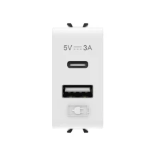 GEWISS USB dvostruka utičnica/napajanje za ugradnju na nosače CHORUS, 2x USB-A tip + C