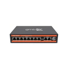 GMB POE-FS1010P Switch,IEEE802.3af/at, 8 PoE 10/100M, 2 UP-link 100/100M, 52V 120W,30W/PoE,VLAN 250m