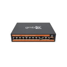 GMB POE-FS1010PS1 Switch, IEEE802.3af/at, 8 PoE 10/100M, 2 UP-link 100/1000M +1 SFP port,52V 120W, 3