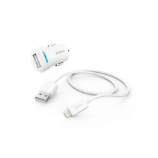 HAMA Auto Punjac Za IPhone, MFI, Beli, 12W, 5V/2,4A, 1m
