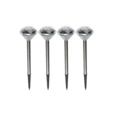 HOME Set solarnih baštenskih lampi kristal 4 kom.