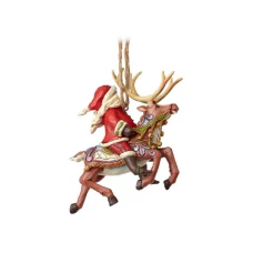 JIM SHORE Santa Riding Reindeer Hanging Ornament Figure JIM SHORE Santa Riding Reindeer Hanging Ornament Figure