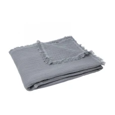 JOLLEIN Muslin Fringe Storm Grey 120 x 120 cm Cot ćebe (51067105)