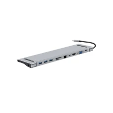 KETTZ Tip C HUB KT-1101G 111 4K HDMI VGA USB*3 SDTF USB-CPD AUX LAN
