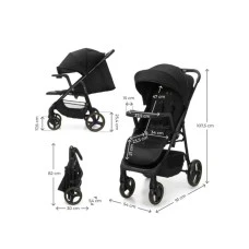 KINDERKRAFT Kolica za bebe sa tacnom trig 3 black KINDERKRAFT Kolica za bebe sa tacnom trig 3 black
