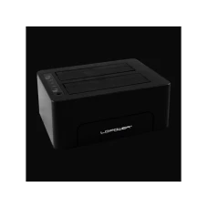 LC POWER LC-DOCK-C-MULTI-HUB USB 3.2 Gen2x1 docking station for 1x2.5'' and 1x3.5'' HDD/SSD cloning Black docking