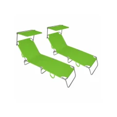 Lemon Planet Baštenska ležaljka sa tendom zelena set 2 komada 716000z-2