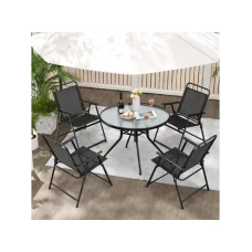 Lemon Planet Baštenski set sto okrugli i sklopive stolice za 4 osobe 24-SA0124C Lemon Planet Baštenski set sto okrugli i sklopive stolice za 4 osobe 24-SA0124C
