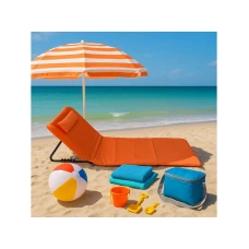 Lemon Planet Ležaljka sklopiva za plažu 140x39cm narandžasta LP-722000N