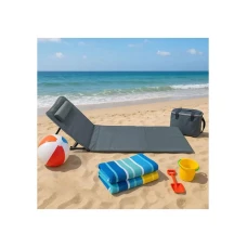 Lemon Planet Ležaljka sklopiva za plažu 140x39cm siva LP-722000S