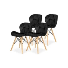 Lemon Planet Set trpezarijskih plišanih stolica 4 kom Freja crna Lemon 25-KS011SET Lemon Planet Set trpezarijskih plišanih stolica 4 kom Freja crna Lemon 25-KS011SET