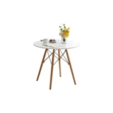 Lemon Planet Trpezarijski okrugli sto 80 cm sa drvenim nogarima Skandi beli Lemon 25-KS001 Lemon Planet Trpezarijski okrugli sto 80 cm sa drvenim nogarima Skandi beli Lemon 25-KS001