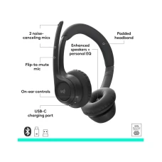 LOGITECH Zone 305 - MIDNIGHT BLACK - 2.4GHZ/BT - EMEA28-935 - BUNDLE, UC