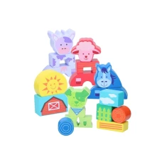 Marionette Wooden Toys Drvene kocke – Farma životinja (20 delova)