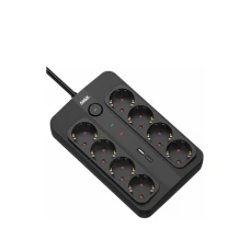 MAX Produžni kabl sa prenaponskom zaštitom sa 8 utičnica MPS-908SB-3M/3m/USB A & USB C port