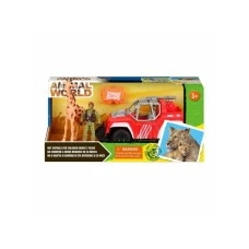 MILENIJUM SET AUTA ZA SAFARI SA FIGUROM COVEKA I ZIRAFOM