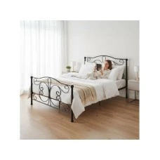 ModernHome Krevet sa metalnim ramom 140x200 cm sa podnicom Black Frame with Crystals (DNYSF333A)