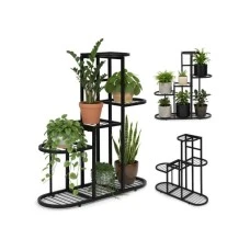 ModernHome Polica za cveće 5 nivoa crna