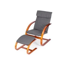 ModernHome Stolica za ljuljanje sa naslonom za noge walnut ModernHome Stolica za ljuljanje sa naslonom za noge walnut