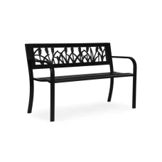 MultiGarden Metalna bastenska klupa 12050 cm sa dekorativnim naslonom, crna - MultiGarden