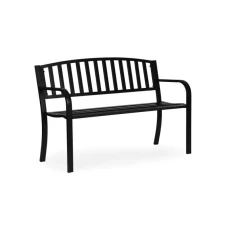 MultiGarden Metalna bastenska klupa 12050 cm sa naslonom, crna - MultiGarden