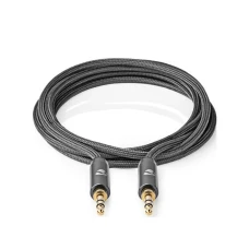 NEDIS CATB22000GY20, Stereo audio kabl, 3,5 mm muški, 3,5 mm muški, Pozlaceni, 2,00 m, Okrugli, Sivi