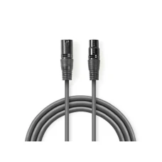 NEDIS COTG15012GY200 DMX Adapter Cable XLR 3-Pin muski na XLR 3-Pin zenski, Nickel Plated, 20m, Round, PVC