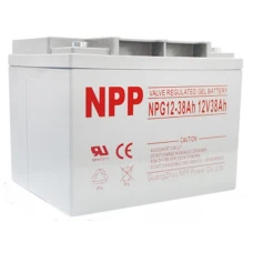 NPP NPG12V-38Ah, Gel battery, C20=38AH, T14,197*165*174*174, 11KG, Light grey