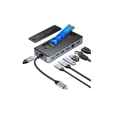 ORICO OM28PR-G2-BK-EP USB multiport TypeC+PD+HDMI+RJ45+NVME