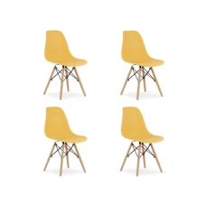 Oskar OSAKA stolica senf / prirodne noge set 4 komada