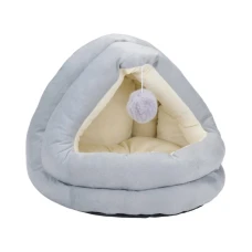 PET COMFORT Krevet za mačke sa visećom lopticom sivo-bež 42 x 40 x 38 cm PET COMFORT Krevet za mačke sa visećom lopticom sivo-bež 42 x 40 x 38 cm