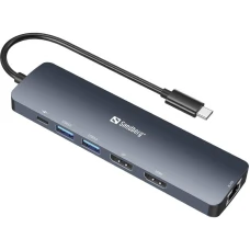 Sandberg USB-C 8K Display Dock HDMI/DP/LAN/2xUSB 3.0/USB C PD 100W 136-43 Sandberg USB-C 8K Display Dock HDMI/DP/LAN/2xUSB 3.0/USB C PD 100W 136-43