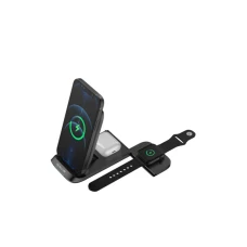 Tellur PUNJAČ STRUJNI WIRELESS TELLUR 3IN1 QI 15W SAVITLJIV CRNI
