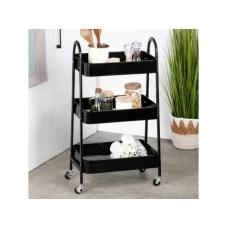 Vilde 568115 - Metalna polica sa 3 nivoa, crna , 44×31,5×78,5 cm