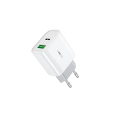 WEKOME U53 Superbrzi Strujni GaN punjač, 2-porta USB (3.0 i PD-tipC) 33W, beli