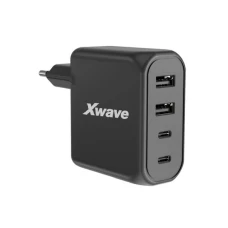 Xwave GaN100-2A2C GaN ultrabrzi punjač 100W 2USB-A + 2USB-C crni