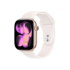 APPLE Watch S11 GPS 46mm Rose Gold Aluminium Case with Light Blush Sport Band - M/L (mev74rk/a)