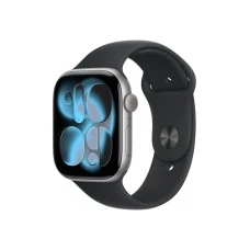 APPLE Watch S11 GPS 46mm Space Grey Aluminium Case with Black Sport Band - M/L (mev44rk/a)