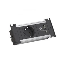 BACHMANN Napojni modul Kapsa sa 1 šuko utičnicom i 1 USB priključkom GST18 crni BACHMANN Napojni modul Kapsa sa 1 šuko utičnicom i 1 USB priključkom GST18 crni