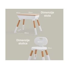 BBO SET DECIJI STO I STOLICA - NATUR