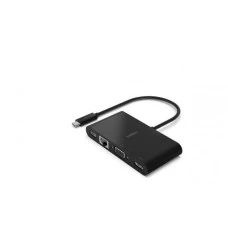 BELKIN USB-C Multimedia Adapter (GBE - HDMI - VGA - USB-A) - Black